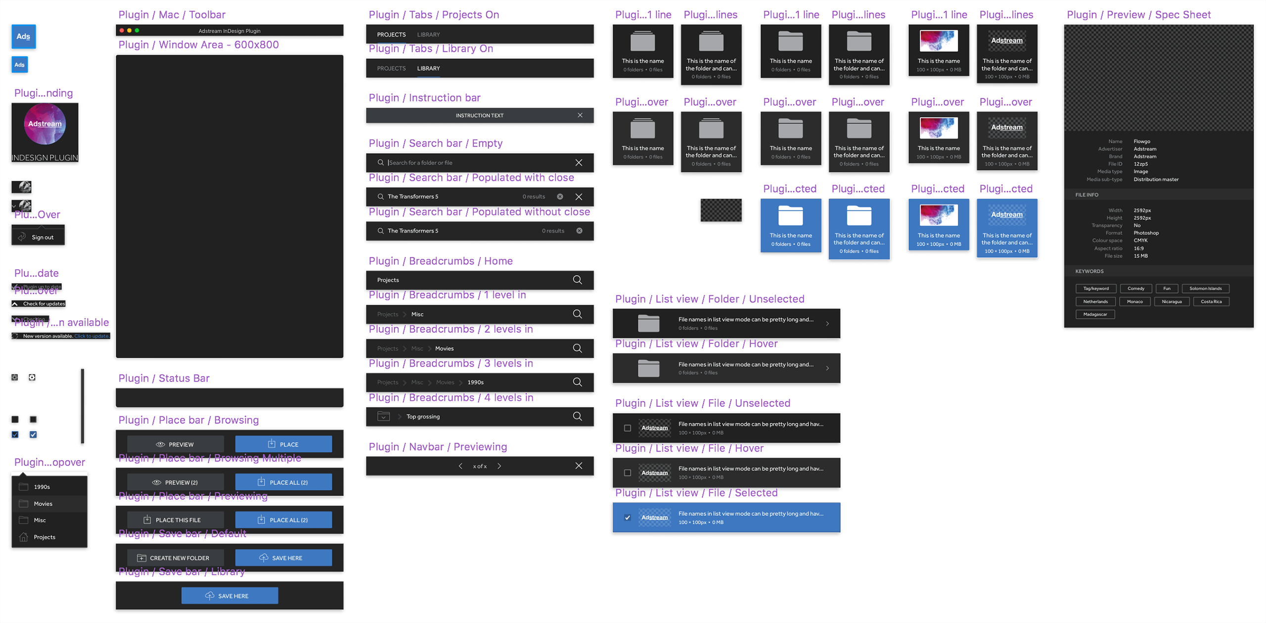 Image of my components in Sketch